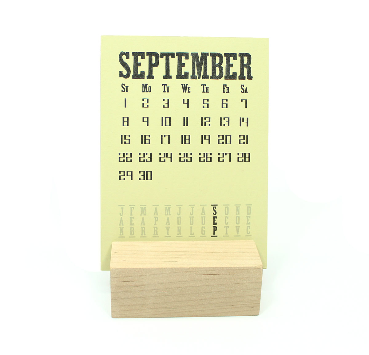 2022 Raw Wood Desk Calendar Stand